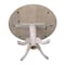 International Concepts Round 42 in Round Dual Drop Leaf Pedestal Table, Washed Gray Taupe, 42 W, 42 L, 29.5 in H, Wood T09-42DP - alternate 10
